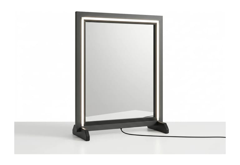 Specchio trucco LED nero dimmerabile