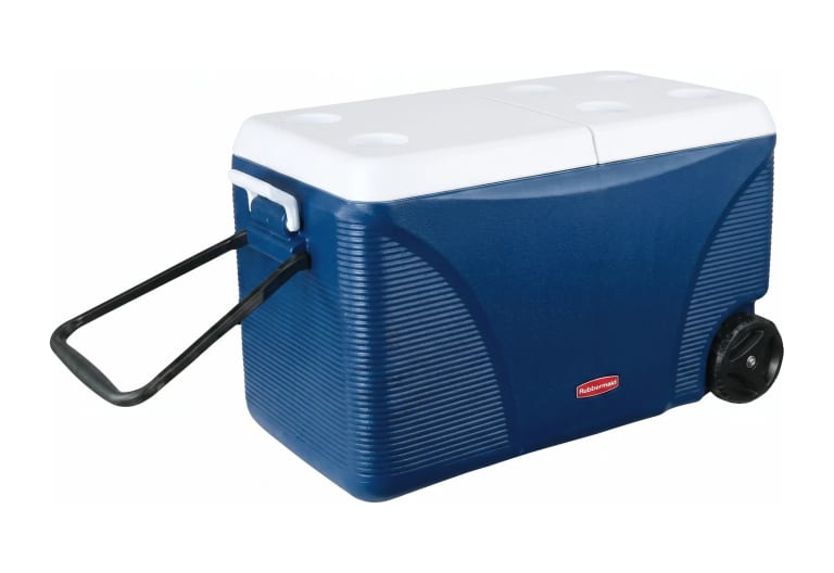 Cooler grande blu con coperchio bianco