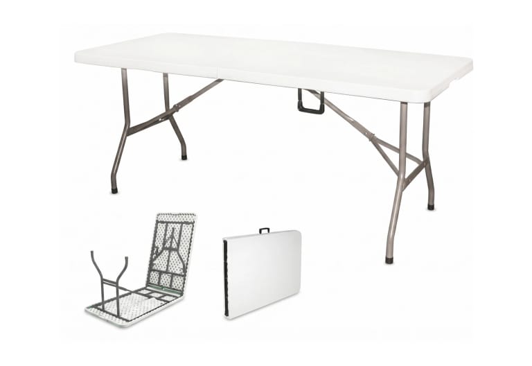 Folding suitcase resin table