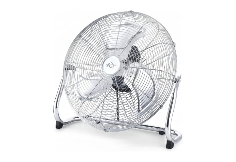 High-speed chrome floor fan