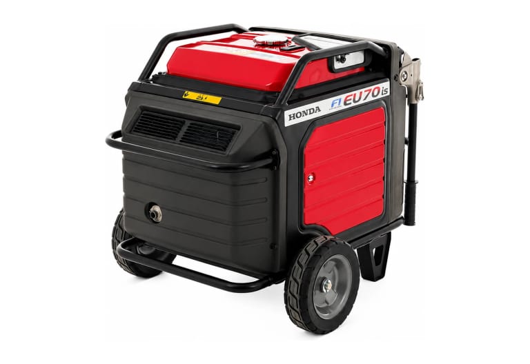 Silenced Honda 7 kW generator on wheels