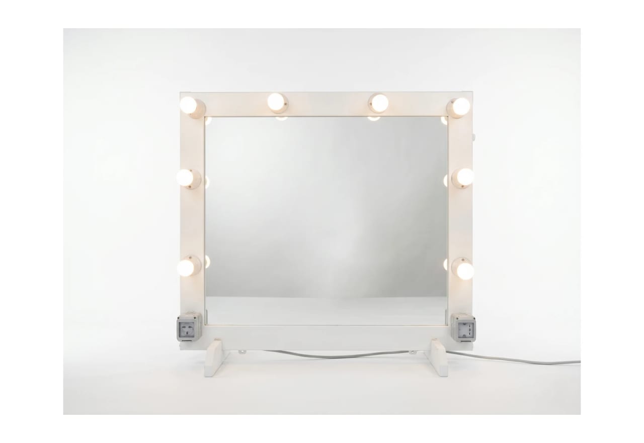 Specchio trucco con lampadine 100×80 cm