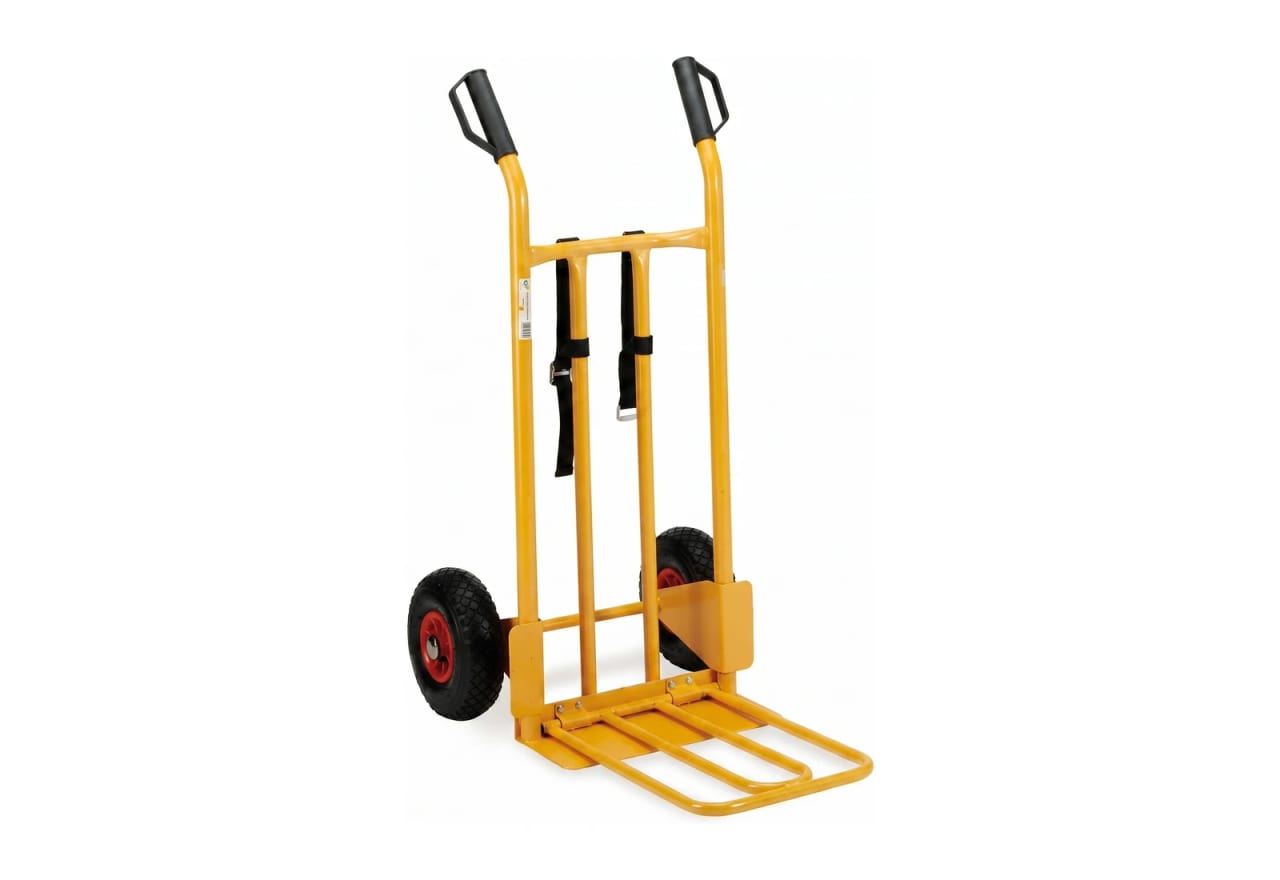 Yellow two-wheel platform cart