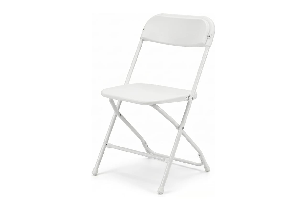 White folding catering chair