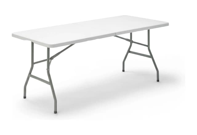 White resin catering table