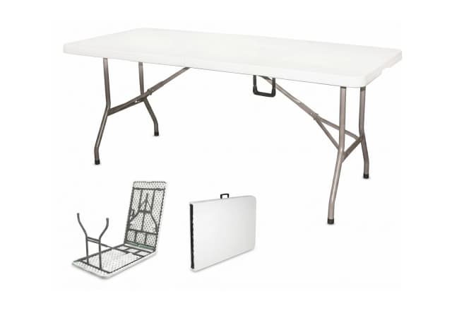 Folding suitcase resin table