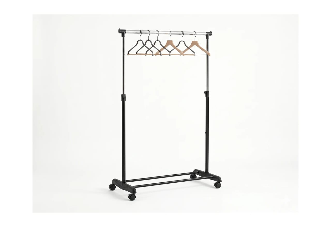 Extendable steel stand rail on wheels 160×200 cm