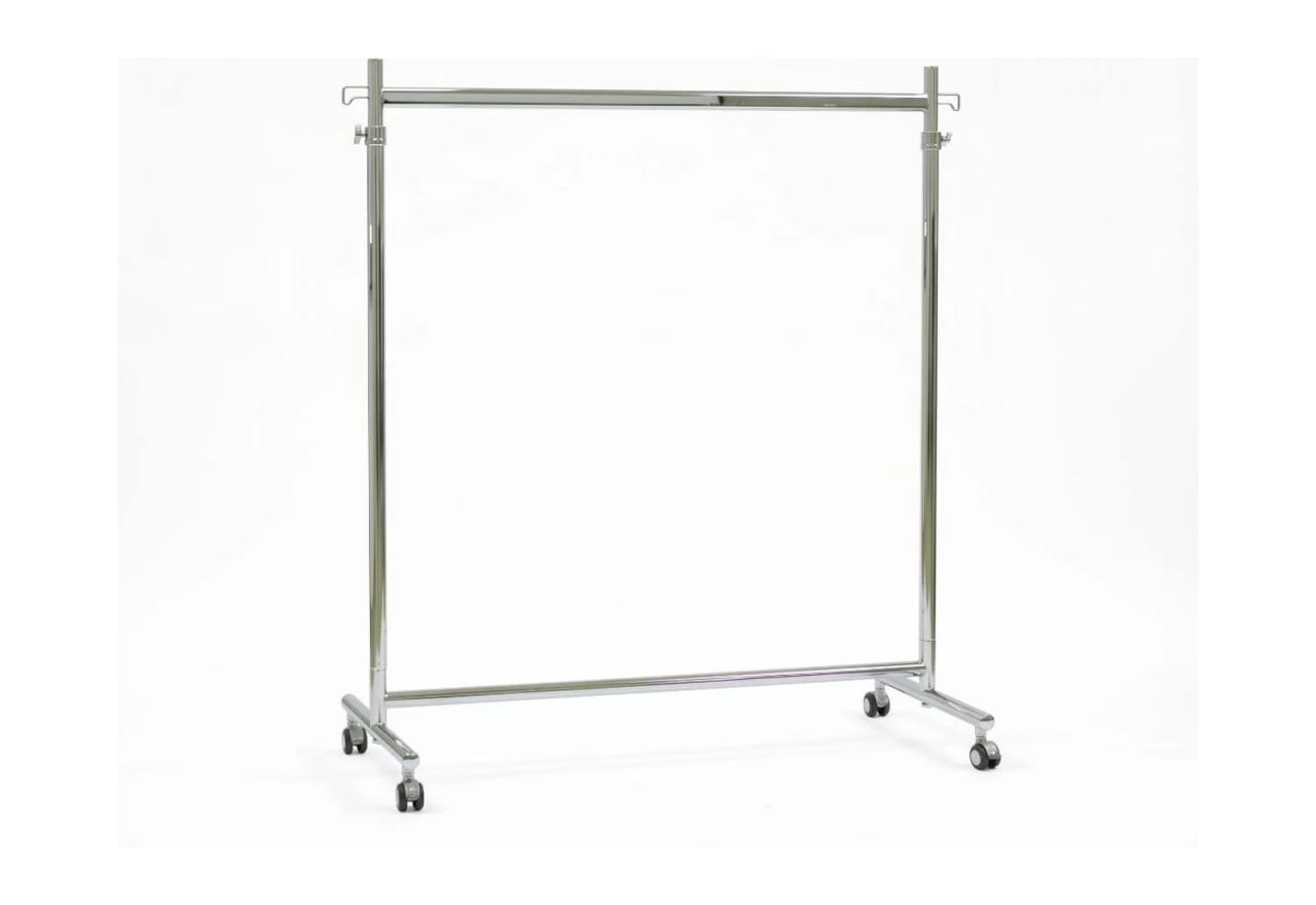Extendable steel garment rail on wheels 160×200 cm